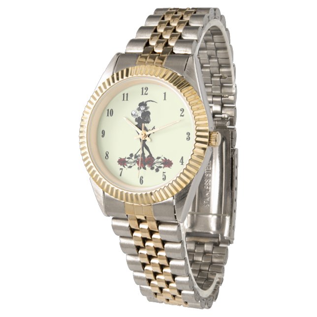 Reloj De Pulsera Hamlet Black Numbers Pink Face (Angular)