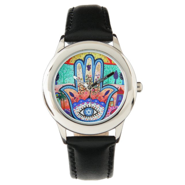 Reloj De Pulsera Hamsa Evil Eye Judaica Watch (Anverso)