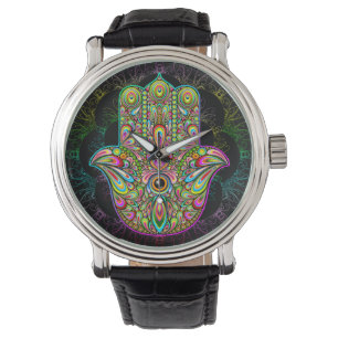 Reloj De Pulsera Hamsa Fatma Hand Psychedelic Art