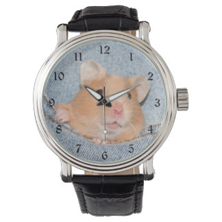Reloj De Pulsera Hámster en vaqueros azules