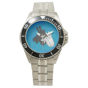 Reloj De Pulsera Hand Silhouette Billy Goat Blue
