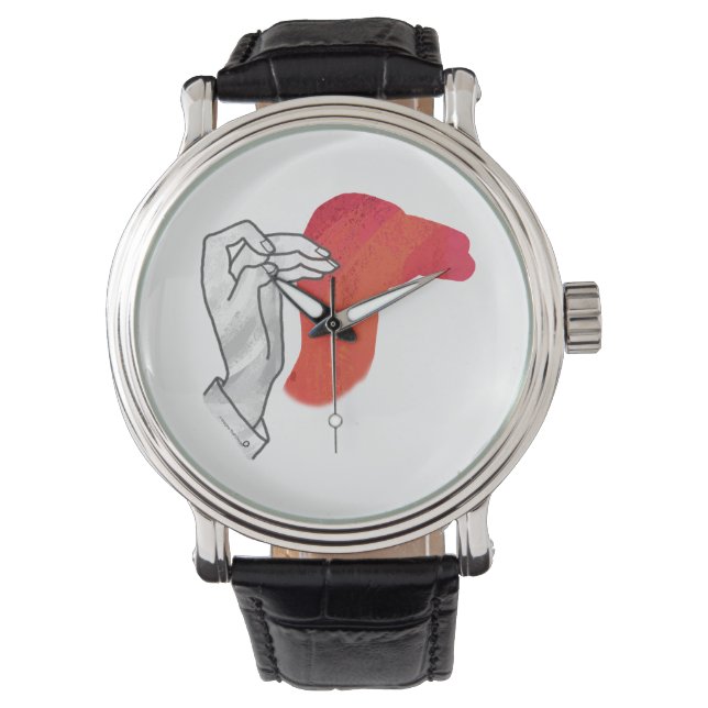 Reloj De Pulsera Hand Silhouette Camel Red (Anverso)
