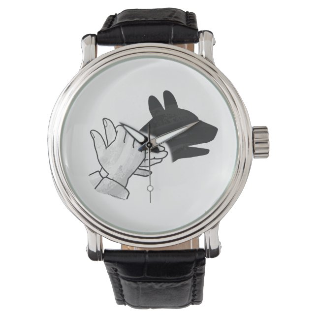 Reloj De Pulsera Hand Silhouette Dog (Anverso)
