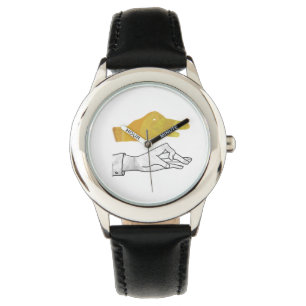 Reloj De Pulsera Hand Silhouette Duck Amarillo