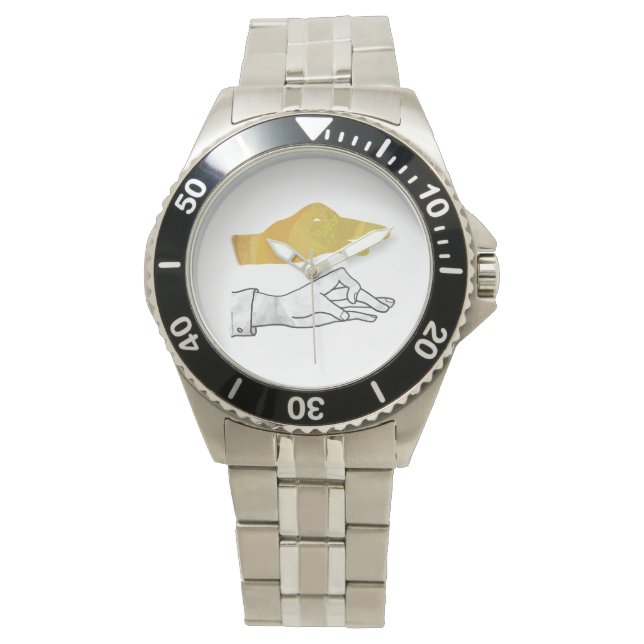 Reloj De Pulsera Hand Silhouette Duck Amarillo (Anverso)