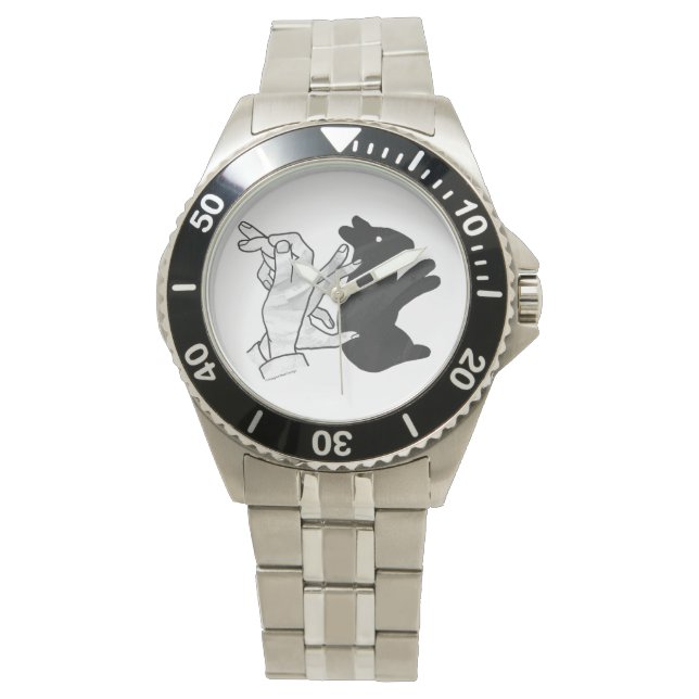 Reloj De Pulsera Hand Silhouette Rabbit (Anverso)