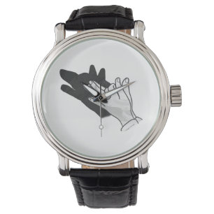 Reloj De Pulsera Hand Silhouette Wolf