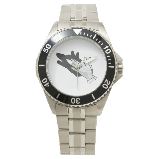 Reloj De Pulsera Hand Silhouette Wolf (Anverso)