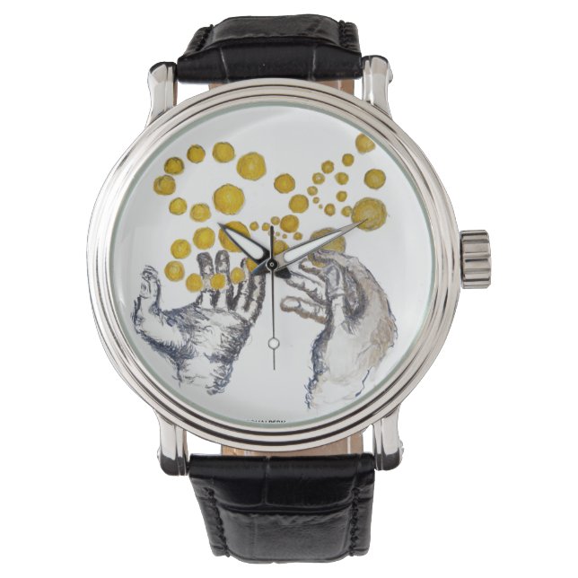 Reloj De Pulsera Hands Outstretched with Golden Globes Artist Clock (Anverso)