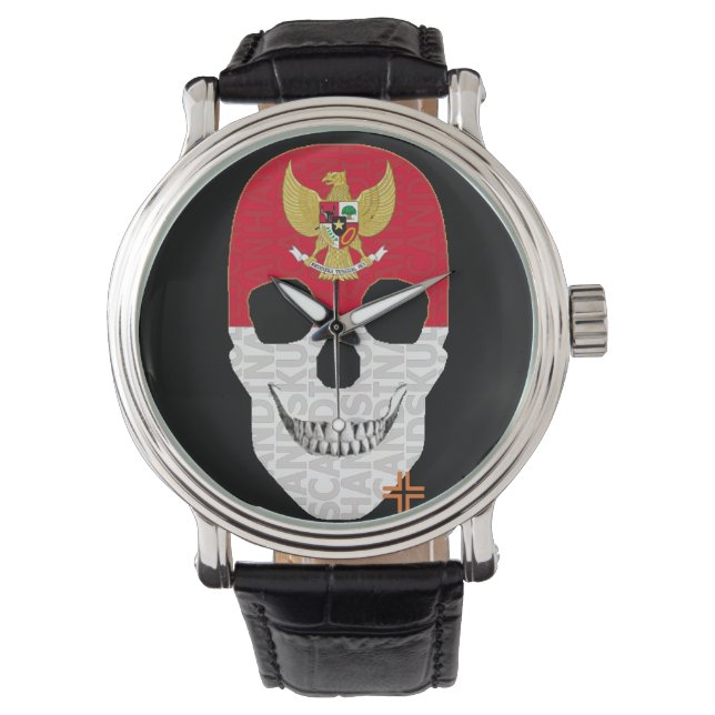 Reloj De Pulsera HANDSKULL Indonesia mira el cuero B2 de los hombre (Anverso)