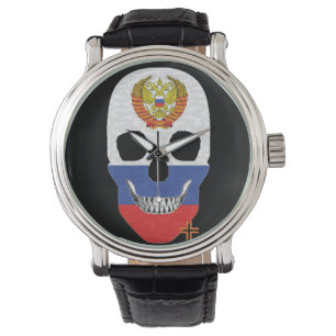 Reloj De Pulsera HANDSKULL (relojes rusos de cuero B2)