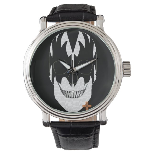 Reloj De Pulsera HANDSKULL Vampire watch hombres cuero B2 (Anverso)