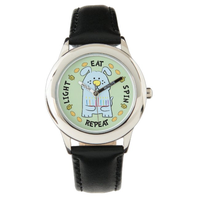 Reloj De Pulsera Hanukkah Blue Dog Watch Personalice (Anverso)