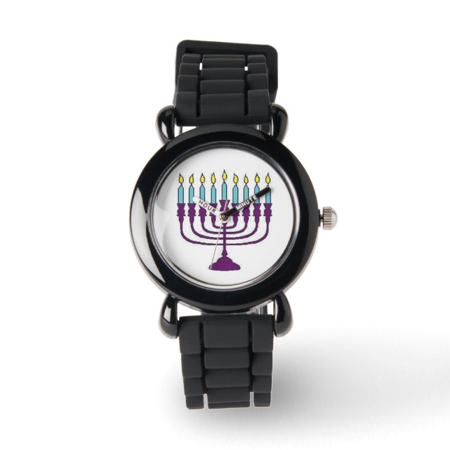 Reloj De Pulsera Hanukkah Menorah (Anverso)
