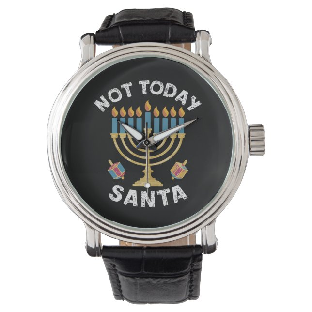 Reloj De Pulsera Hanukkah No es hoy Santa Jewish Chanukah (Anverso)