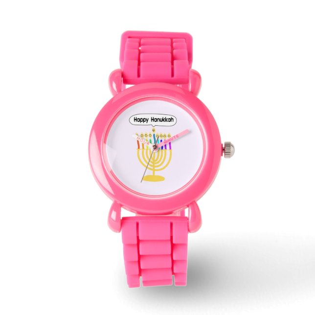 Reloj De Pulsera Happy Channukah Menorah (Anverso)
