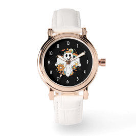 Reloj De Pulsera Happy Ghost Retro Hippie Vibe