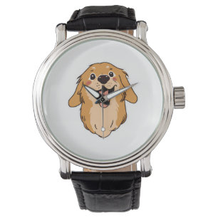 Reloj De Pulsera Happy Golden Retriever Dog Lover Puppy Retro
