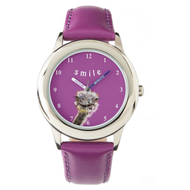 Reloj De Pulsera Happy Ostrich Watch Fun Purple (Anverso)