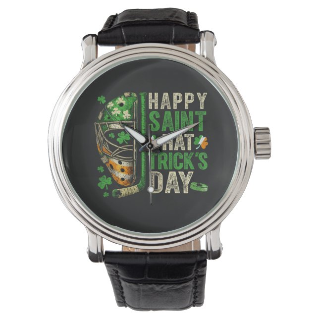 Reloj De Pulsera Happy Saint Hat Trick Ice Hockey Player (Anverso)