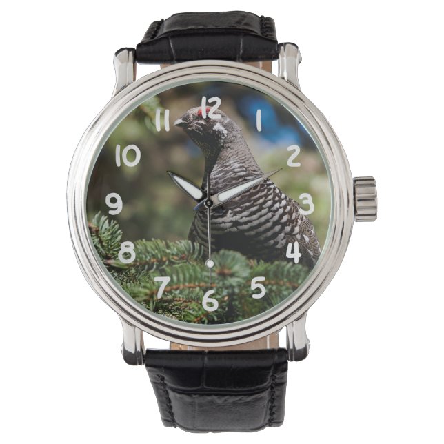 Reloj De Pulsera Happy Spruce Grouse (Anverso)