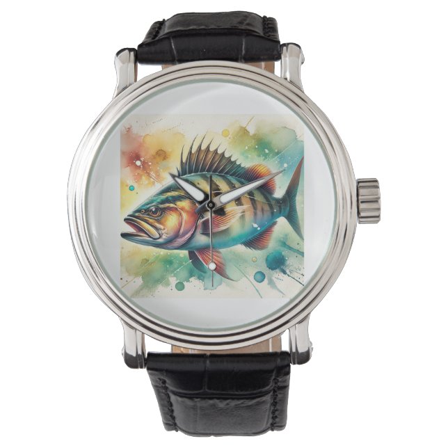 Reloj De Pulsera Hapuku Fish 130624AREF122 - Watercolor (Anverso)