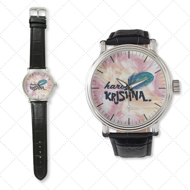 Reloj De Pulsera "Hare Krishna" Peacock Feather Hindu (Subido por el creador)