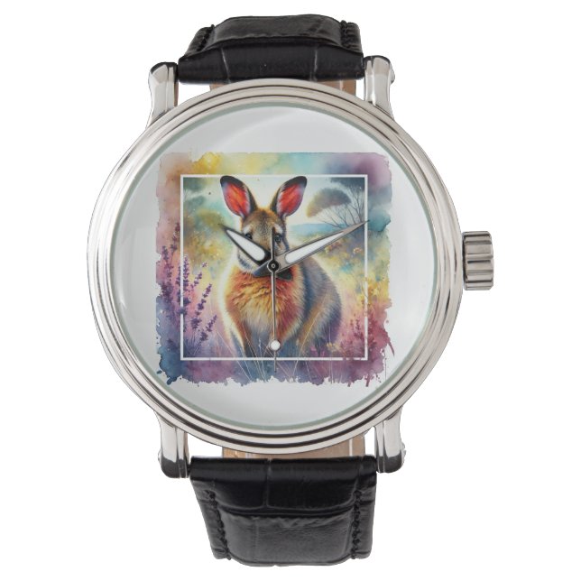 Reloj De Pulsera Hare Wallaby 030924AREF125 - Watercolor (Anverso)