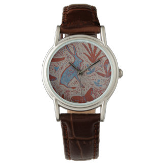 Reloj De Pulsera Hare y Butfly Ladies Leather Watch