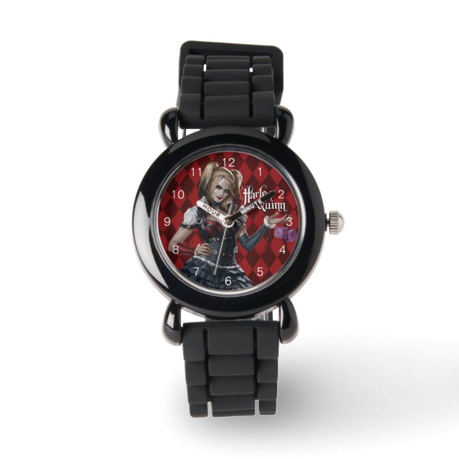 Reloj De Pulsera Harley Quinn con dados difusos (Anverso)
