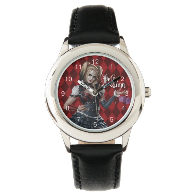 Reloj De Pulsera Harley Quinn con dados difusos (Anverso)