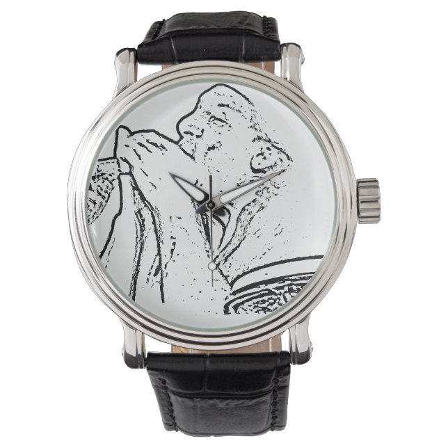 Reloj De Pulsera Harmonica Player con contorno de tambor (Anverso)