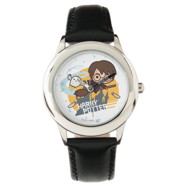 Reloj De Pulsera Harry de dibujos animados y Hedwig volando más all (Anverso)