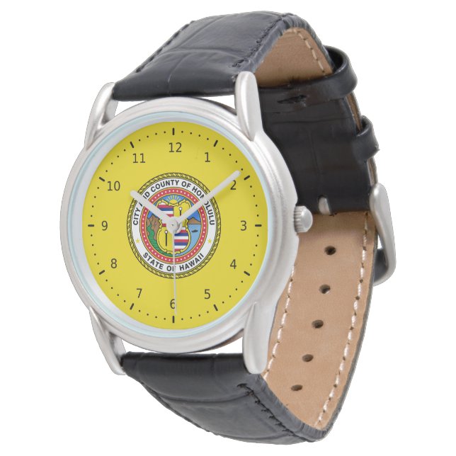 Reloj De Pulsera Hawái  Bandera de la ciudad de Honolulu (Angular)