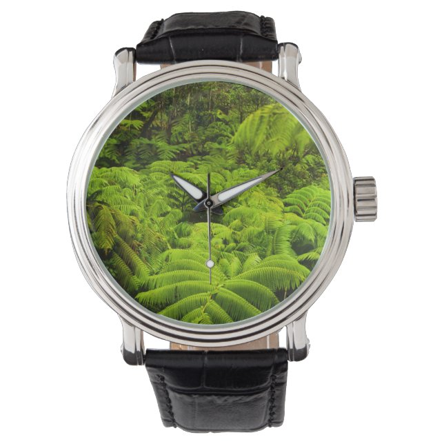 Reloj De Pulsera Hawái, Isla Grande, exuberante vegetación tropical (Anverso)