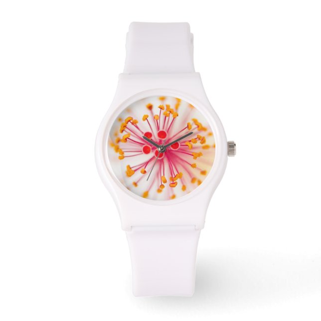 Reloj De Pulsera Hawaii Hibiscus Sporty White Silicon Watch (Anverso)