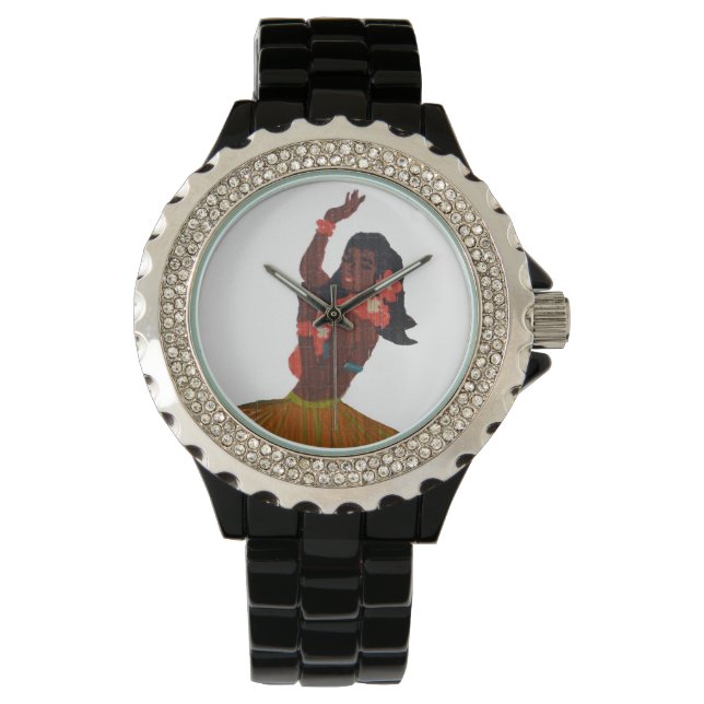 Reloj De Pulsera Hawaii Vinatge Hula Chica (Anverso)