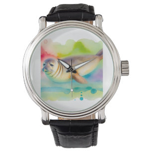 Reloj De Pulsera Hawaiian monk seal 211024AREF134 - Watercolor