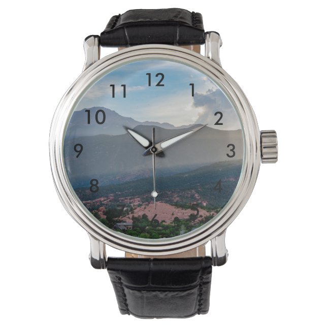 Reloj De Pulsera Hazy Pikes Peak Sunset Wriset Watch (Anverso)