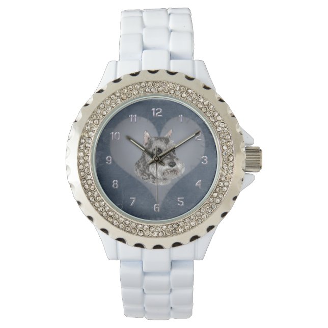Reloj De Pulsera Heart Schnauzer (Anverso)