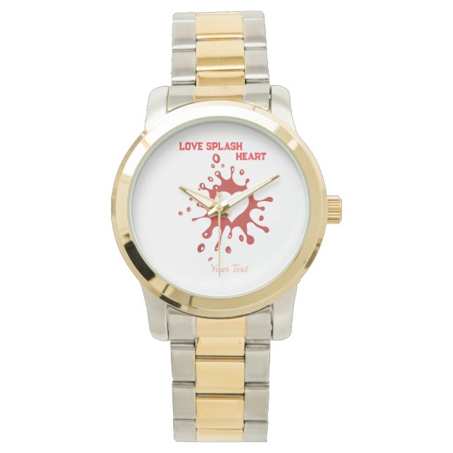 Reloj De Pulsera Heart Splash Art – Creative Love Expression Design (Anverso)