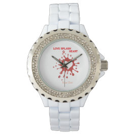 Reloj De Pulsera Heart Splash Art – Creative Love Expression Design