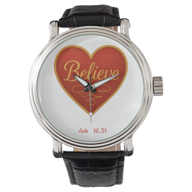 Reloj De Pulsera Heart with Believe in Gold (Anverso)