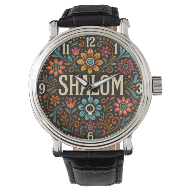 Reloj De Pulsera Hebrew blessing Shalom  (Anverso)