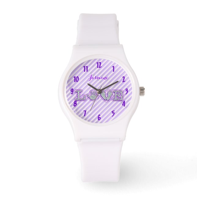 Reloj De Pulsera Hecho con amor (púrpura) (Anverso)