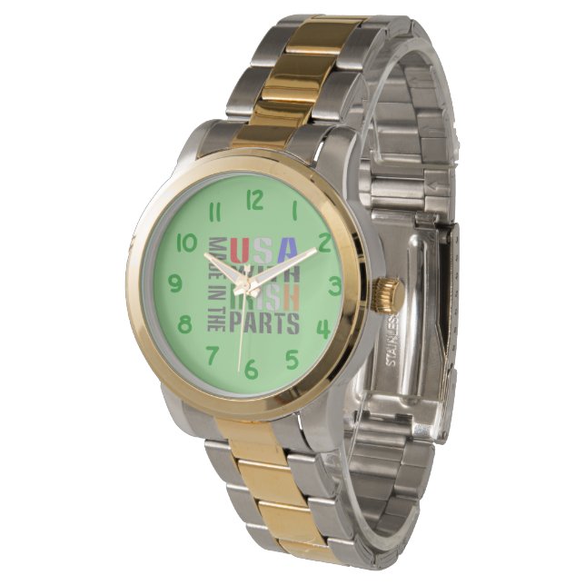 Reloj De Pulsera Hecho en EE. UU. con piezas irlandesas (Angular)