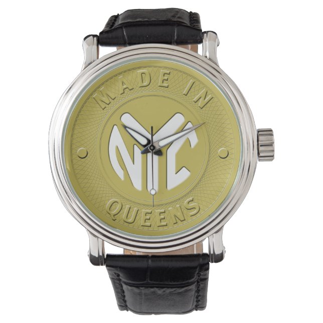 Reloj De Pulsera Hecho En Nueva York Queens (Anverso)