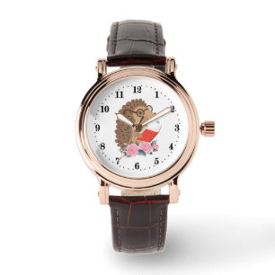 Reloj De Pulsera hedgehog amantes de la lectura linda