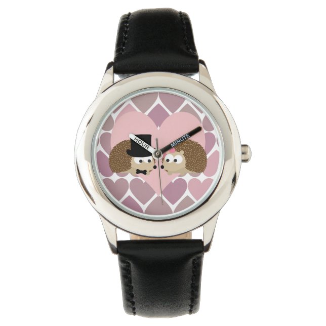 Reloj De Pulsera Hedgehog Love with Hearts (Anverso)