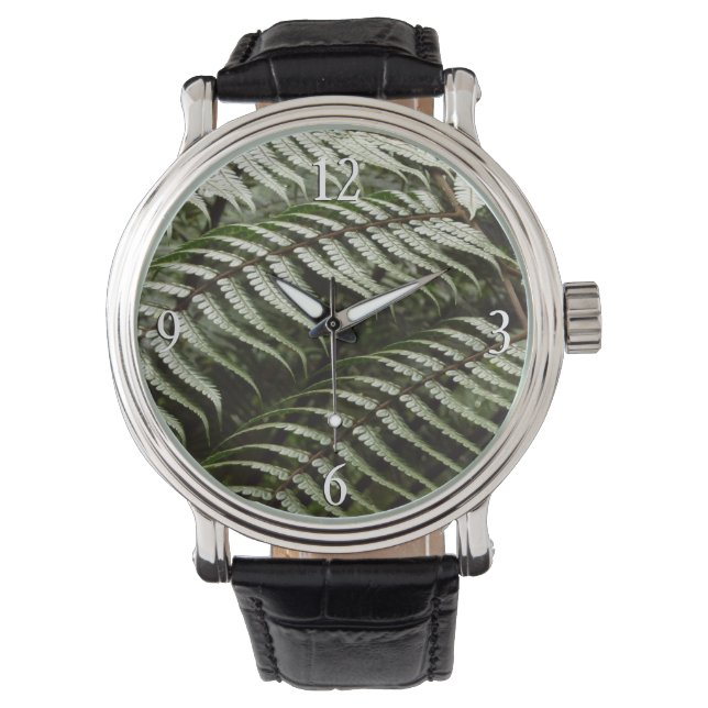 Reloj De Pulsera Helechos II Verde Oscuro Naturaleza (Anverso)